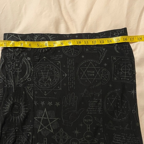 Killstar Black Maxi Skirt with Occult Patterns - Picture 2 of 9